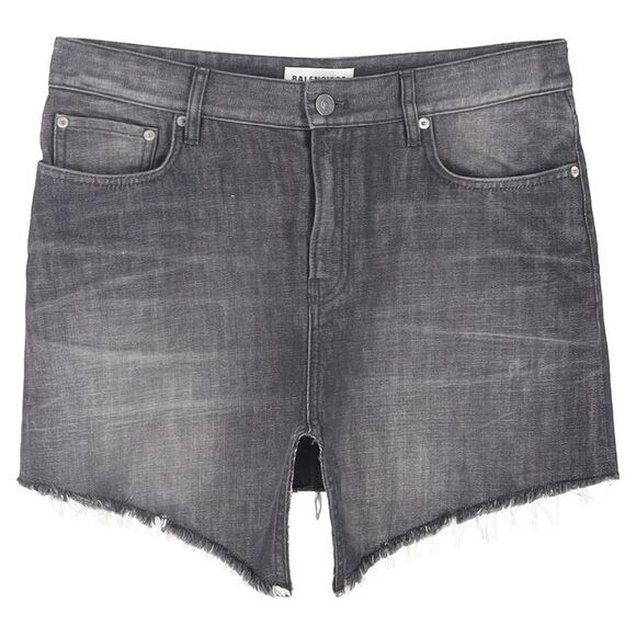 Balenciaga Front Slit Mini Skirt in Grey Denim